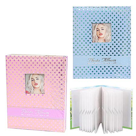 картинка Фотоальбом " KWELT " 300 фото Горошек ассорти (без возможности выбора цвета и дизайна), 15*20см, твердая обложка, цветная фольга, рамка для фото, в термоусадочной пленке, 33*26,5см