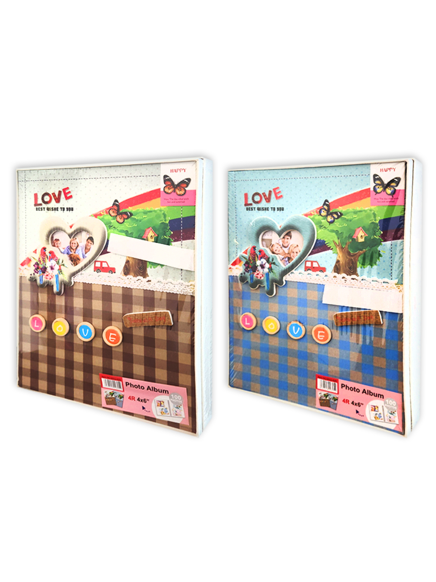 картинка Фотоальбом " KWELT " 100 фото Love, ассорти, 10*15см, твердая обложка, аппликация, подарочная коробка, в термоусадочной пленке, 21*27*5см