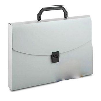 картинка Портфель " Бюрократ " А4 1 отделение серый, пластик 0,7мм