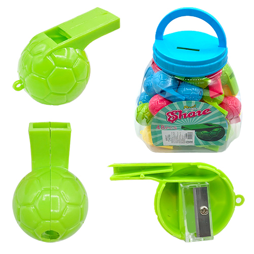 картинка Точилка " KWELT " пластиковая Whistle 1 отверстие, с контейнером, цвет ассорти, пластиковая упаковка