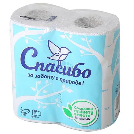 картинка Бумага туалетная 2-сл " Plushe " Super Light, 4 рулона со втулкой, 15м, с перфорацией