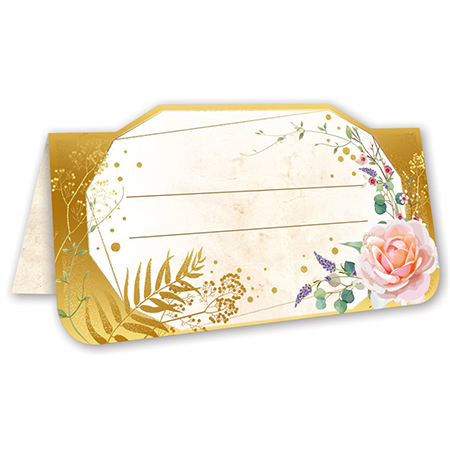 картинка Банкетная карточка без надписи " Праздник " 070 Роза, 90*50мм, блестки в лаке, подсказ