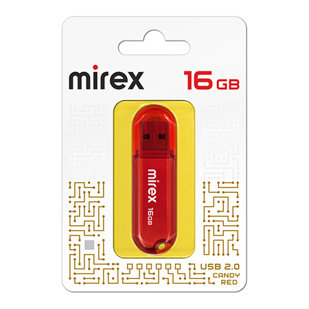 картинка Флеш-диск " Mirex " 16GB Candy красный USB 2.0