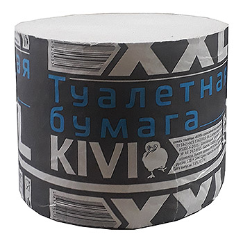 картинка Бумага туалетная 1-слойная " Kivi " XXL 1 рулон, 75м, серая, вторичная целлюлоза, h=99мм, d=120мм