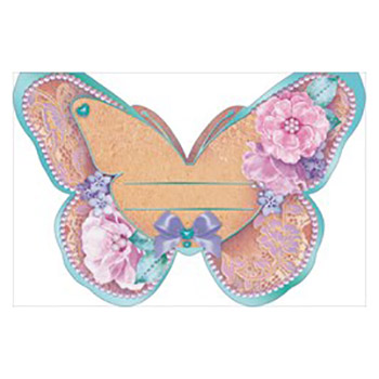 картинка Банкетная карточка без надписи " Открытая планета " 150 Бабочка, 87*58мм, двойное сложение, крафт, цветная фольга