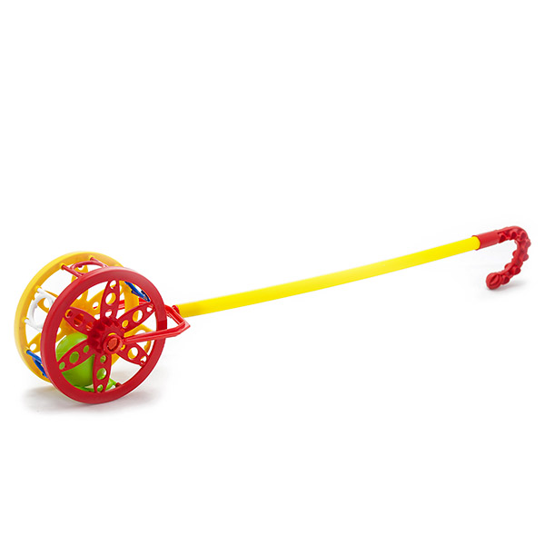 картинка Каталка пластиковая " Karolina toys " Колесо, ручка 70см