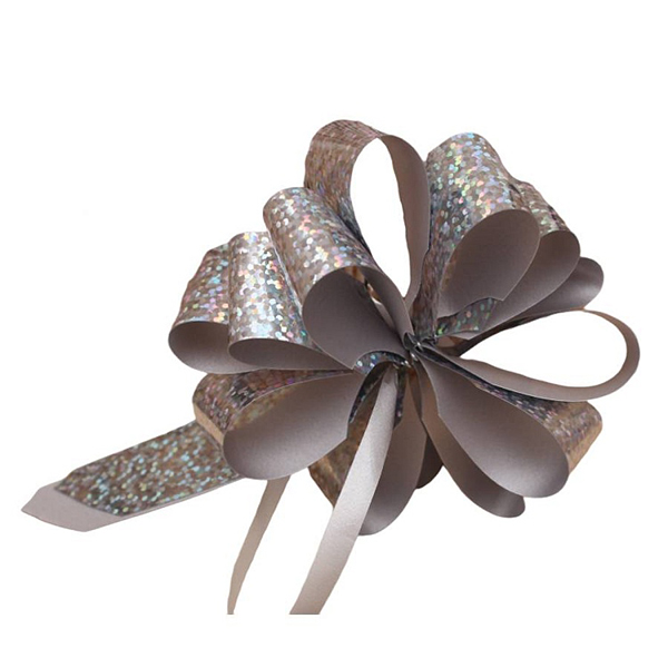 картинка Бант " Миленд " Шар 2,3см, серебряный, голография