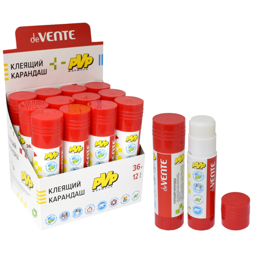 картинка Клей-карандаш " deVente " 36гр, основа PVA, картонный дисплей