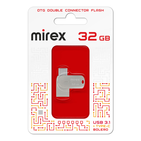 картинка Флеш-диск " Mirex " 32GB Bolero серебряный USB 3.1/Type-C