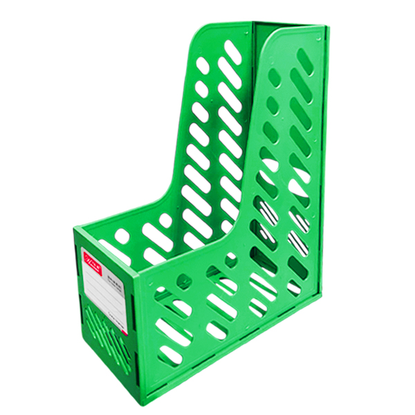 картинка Лоток для бумаг вертикальный пластиковый 85мм " KWELT " зеленый, поле для маркировки, поставляется в разобранном виде