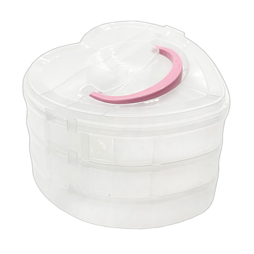 картинка Контейнер пластиковый, 12 секций, 3 яруса, 15*15,5*9см, Сердце " Tukzar "