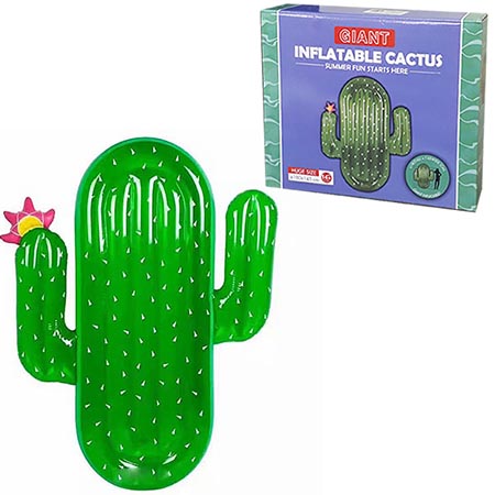 картинка Матрас надувной " KWELT " Кактус, 180*145см, картонная упаковка 26,7*21,7*7см