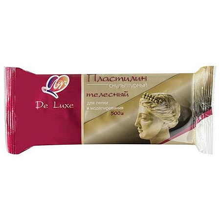 картинка Пластилин " Луч " скульптурный Люкс 500г телесный, твердый, не прилипает к рукам, не красится, держит форму, индивидуальная упаковка