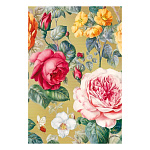 Бирка для букетов и подарков " Мир поздравлений " 065 Без названия- Нежные цветы, 79*55мм, фольга золотая