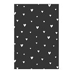 Обложка для паспорта " Имидж " Сердце на черном, черная, с рисунком, натуральная кожа