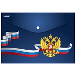 Папка на кнопке " deVente " МАЛЫЙ ФОРМАТ А5 Герб, пластик 0,18мм, непрозрачная