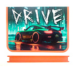 Папка " Пчелка " МАЛЫЙ ФОРМАТ А5-04 (230*180*25мм) молния вокруг Зеленая тачка, печать на пластике