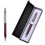 Ручка шариковая автоматическая " Mazari " Stand SR синяя, 0,7мм, сменный стержень 99мм, пулевидный пишущий узел, металлический корпус, упаковка - футляр