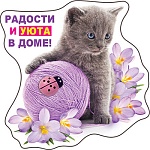 Магнит виниловый " Хорошо " 615 Радости и уюта в доме! 91*91мм