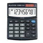 Калькулятор настольный 8 разрядов " Skainer " SK-308II, 100*124*32мм, двойное питание, черный