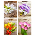 Пакет бумажный " KWELT " 31*40*12см Букет, ассорти (без возможности выбора дизайна), ламинированный