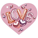 Бирка для букетов и подарков " Мир открыток " 2-79 Сердце. Love, 73*64мм, без отделки