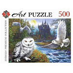 Пазлы " Рыжий кот " Artpuzzle 500элементов Белые совы 47*33см, картонная упаковка 24,8*18,3*7см