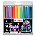 Фломастеры " deVente " Unicorn 12цв круглые, вентилируемый колпачок, пластиковый блистер, европодвес