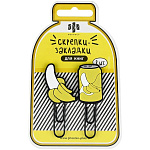 Набор закладок-скрепок " Феникс " Банан 2шт 22*63мм, 30*64мм, индивидуальная упаковка, европодвес