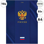 Бизнес-блокнот БОЛЬШОЙ ФОРМАТ А4 7БЦ 80л " Hatber " Россия, клетка, обложка- глянцевый ламинированный картон, сшивка, внутренний блок ассорти 5 цветов