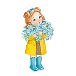 Плакат фигурный " Империя поздравлений " 933 А2 Девочка с цветами, без отделки