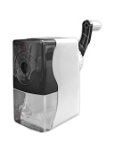 Точилка механическая " KWELT " 5,5*4,5*7,5см, белая с черными вставками, пластиковая упаковка 9,5*4,5*8см