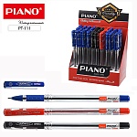 Ручка шариковая " Piano " в дисплее 0,5мм, толщина письма 0,25мм, 3цв (синяя-35шт, черная-10шт, красная-5шт), резиновый держатель, игольчатый пишущий узел, чернила на масляной основе, прозрачный корпус