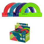 Транспортир " Erich Krause " 180*/10см Reef пластиковый, непрозрачный, ассорти, в дисплее