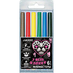 Фломастеры " deVente " У меня лапки 6цв круглые, вентилируемый колпачок, пластиковый блистер, европодвес