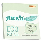 Блок самоклеящийся (стикеры) 76*76мм 100л пастель, ECO, зеленый " Hopax "