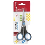 Ножницы " deVente " Titanium 14см металлические, пластиковые ручки с резиновыми вставками, черные с синим, картонная упаковка, европодвес