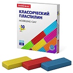 Пластилин " Erich Krause " Basic 10цв, 160г, картонная коробка, индивидуальная упаковка бруска «flow-pack»