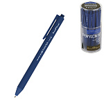 Ручка шариковая автоматическая " Bruno Visconti " PointClick. Navy, синяя 0,38мм, толщина письма 0,36мм, пластиковый корпус, покрытие soft-touch, цвет корпуса - синий, пластиковый клип, пластиковый тубус