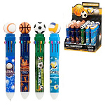 Ручка шариковая автоматическая " Basir " Спорт, 10цв, 0,5мм, резиновый наконечник- мяч, ассорти, цветной корпус