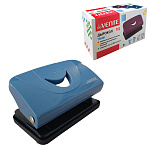 Дырокол на 10л " deVente " Trend металл/пластик, съемный поддон для конфетти, пепельно-синий