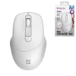 Мышь " Defender " MM-296, Feam беспроводная оптическая, 4 кнопки, белая, 800/1200/1600 DPI, USB (батарейки в комплект не входят)