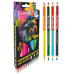 Карандаши цветные деревянные двухсторонние Triolino Ultra 24шт 48цв " deVente " 4M трехгранные, с эффектом Velvet Touch, картонная упаковка