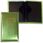 Обложка для пенсионного удостоверения " KWELT " искусственная кожа Зеленая, тиснение золотистой фольгой, без уголков