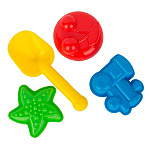 Песочный набор " Совтехстром " Ассорти, 4 предмета, в наборе: 3 формочки, совок, европодвес