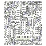 Скетчбук, каменная бумага 245г/м2, А5, 20л, спираль сверху, без линовки, обложка - мелованный картон, УФ-лак, фольга, " ПЗБМ " Город