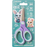 Ножницы детские " deVente " Little Rabbit 13,5см, металлические, закругленные кончики лезвий, прорезиненные ручки, картонный блистер, европодвес