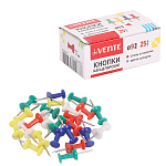 Кнопки-гвоздики " deVente " 9мм 25шт, силовые, цветные, картонная упаковка