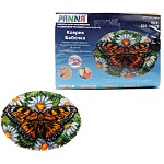 Набор для вышивания " PANNA " Коврик 43*58см Бабочка, состав набора: х/б канва, акриловые нити, крючок, цветная схема, пакет с ручкой