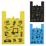 Пакет-майка 41+18*66см Техника 20мкм, ассорти (без возможности выбора цвета)